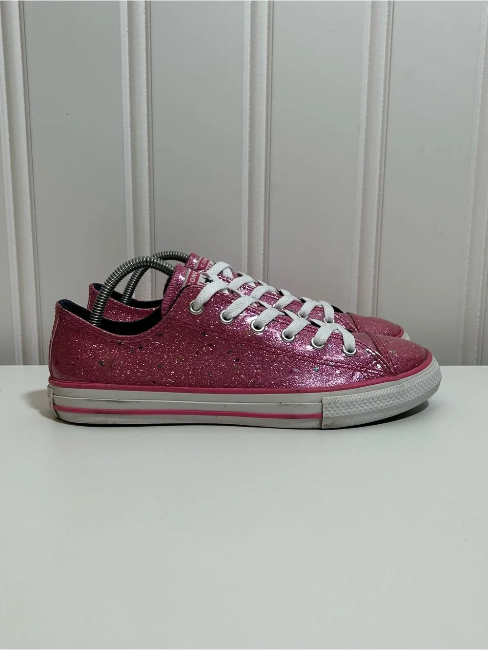 Converse ctas Pink Glitter Low Top Sneakers (Kids)